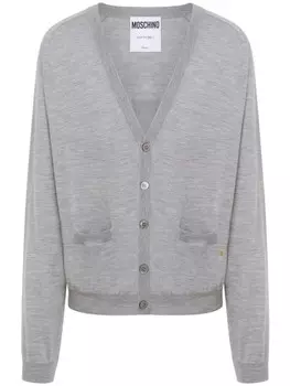 Кардиган с V-образным вырезом Moschino, серый