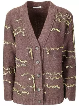Кардиган с v-образным вырезом от Stefano Mortari, коричневый