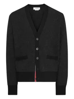 Кардиган с V-образным вырезом THOM BROWNE, черный