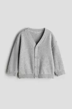Кардиган с вафельной структурой H&M, серый