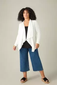 Кардиган с водопадом из джерси Curve Live Unlimited, белый