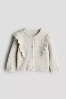 Кардиган с воланами H&M, бежевый