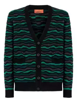 Кардиган с волнистым узором Missoni, зеленый