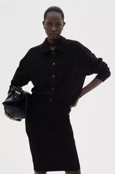 Кардиган с воротником H&M, черный