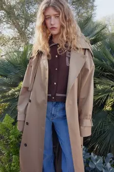 Кардиган с воротником H&M, коричневый