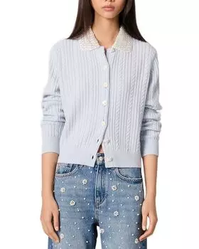 Кардиган с воротником-хомутом Maje, синий