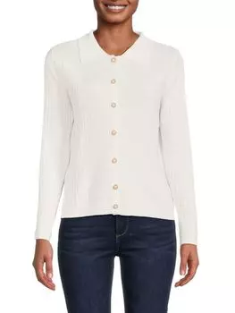 Кардиган с воротником из искусственного жемчуга Nanette Lepore, цвет Cannoli Cream