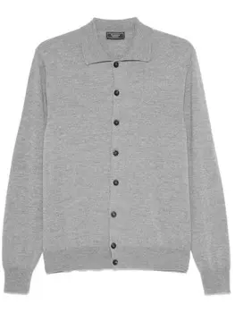 Кардиган с воротником-поло Peserico, серый