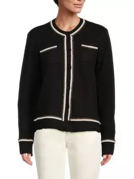 Кардиган с воротником с контрастной полосой Yal New York, черный