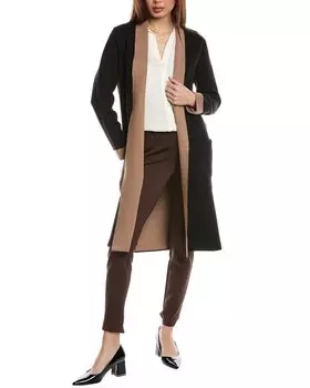 Кардиган с воротником-шалью T Tahari, двойной вязки, черный