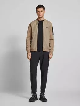 Кардиган с воротником-стойкой BOSS Green, бежевый