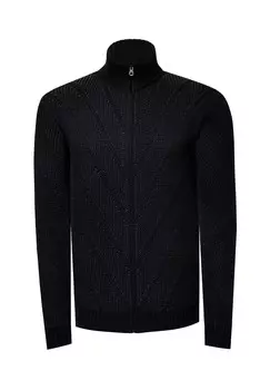 Кардиган с воротником стойкой и молнией во всю длину RUSTY NEAL, черный