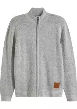 Кардиган с воротником стойкой John Baner Jeanswear, серый