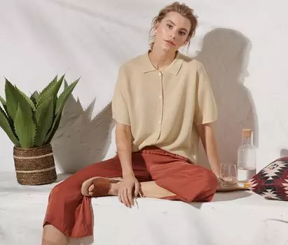 Кардиган с воротником Tchibo, песочного цвета