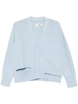 Кардиган с вырезами MM6 Maison Margiela, синий
