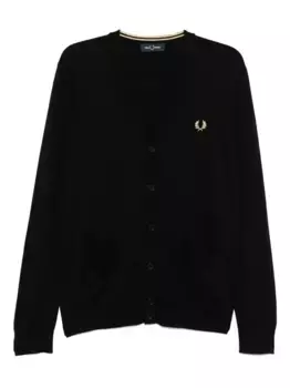 Кардиган с вышитым логотипом Fred Perry, черный