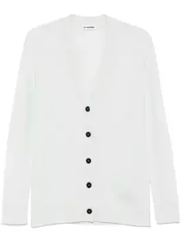 Кардиган с вышитым логотипом JIL SANDER, зеленый