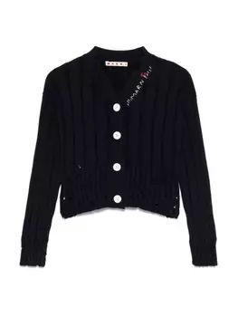 Кардиган с вышитым логотипом Marni Kids, синий