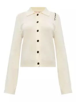 Кардиган с вышитым логотипом Marni, нейтральный