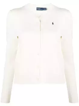 Кардиган с вышитым логотипом POLO RALPH LAUREN, нейтральный