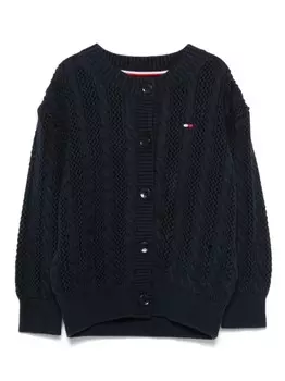 Кардиган с вышитым логотипом Tommy Hilfiger Junior, синий