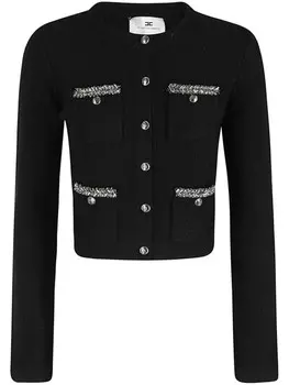 Кардиган с вышивкой Elisabetta Franchi, черный