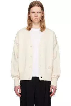 Кардиган с вышивкой из хлопковой ваты 'ami' Ami Paris, белый