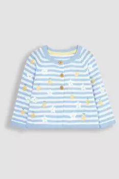 Кардиган с вышивкой лимон и ромашка Jojo Maman Bb, синий