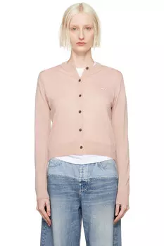 Кардиган с вышивкой лисёнка Regular Maison Kitsun, цвет pasture rose