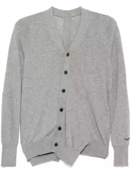 Кардиган с вышивкой Yohji Yamamoto, серый