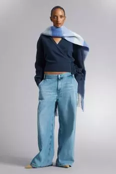 Кардиган с запахом H&M, синий