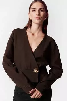 Кардиган с запахом & Other Stories, коричневый