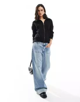 Кардиган с застежкой-молнией на косы черного цвета Wednesday's Girl