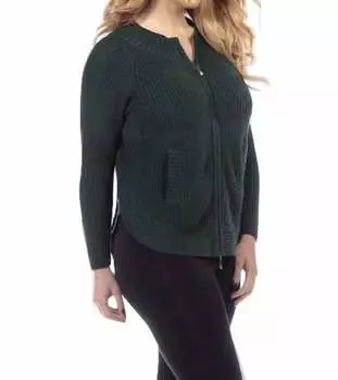 Кардиган с застежкой-молнией спереди и сбоку в цвете Hunter ANGEL