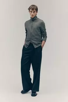 Кардиган с застежкой-молнией спереди, облегающий H&M, зеленый