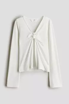 Кардиган с завязками H&M, белый