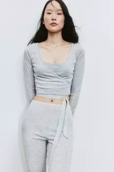 Кардиган с завязками H&M, серый