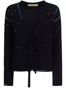 Кардиган с завязками Marni, черный