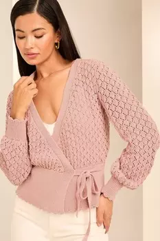 Кардиган с завязками по бокам Lipsy, розовый