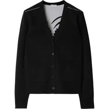 Кардиган с зеркальным принтом лошади Burberry, черный
