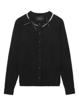 Кардиган с жемчужной цепочкой Simone Rocha, черный