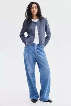 Кардиган с жемчужным узором H&M, синий