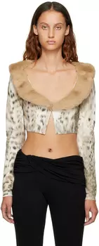 Кардиган с животным принтом Off-White Blumarine