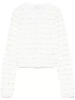 Кардиган SANDRO с бисером, белый