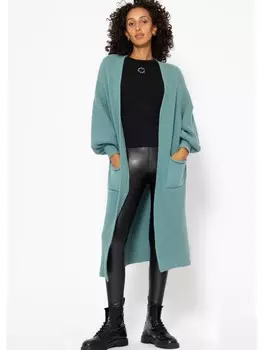 Кардиган SASSYCLASSY Lang Cardigan mit Taschen, цвет Petrol