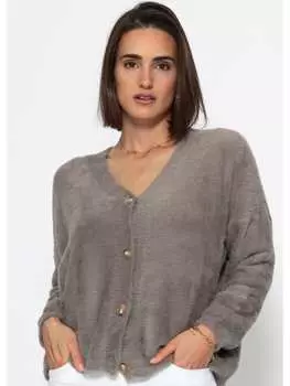 Кардиган SASSYCLASSY, серо-коричневый