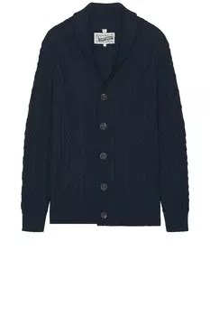 Кардиган Schott Cableknit, темно-синий