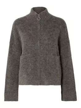 Кардиган SELECTED FEMME Knit Cardigan SLFSIA RAS, цвет Grey/mottled grey