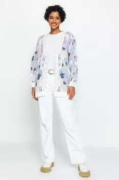 Кардиган - Серый - Свободный крой Trendyol Modest, серый