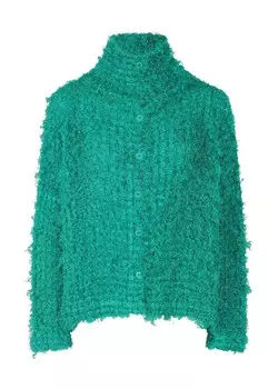 Кардиган shaggy pleats Me Issey Miyake, зеленый